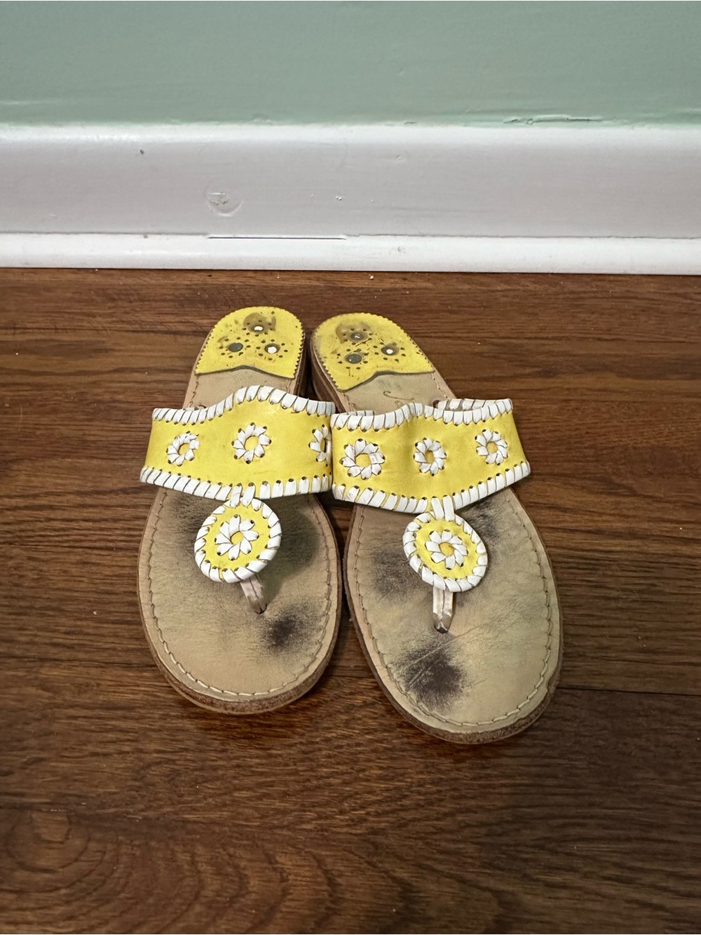 Jack Rogers Yellow and White Sandals